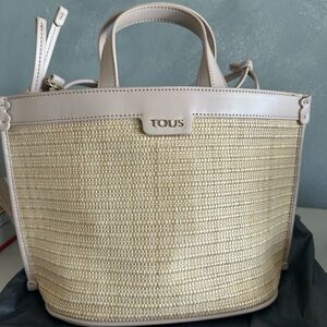 Tous Cream and Tan Crossbody Bag with Elegant Design